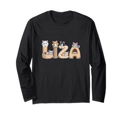 Liza Cat Trees - Personalized Cute Name Word Art Long Sleeve T-Shirt