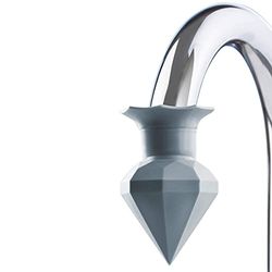 Maximex Diamond Clean Ontkalker Diamant voor kranen, past op elke standaard kraan, siliconen, 4,9 x 7,3 x 4,9 cm, grijs
