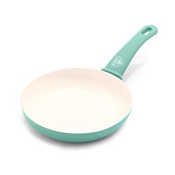 GreenLife Soft Grip Poêle à Frire avec Revêtement Antiadhésif Sain en Céramique, 20 cm, Sans PFAS, Va au Lave-Vaisselle et au Four, Turquoise