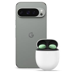 Google Pixel 9 Pro - Smartphone Android Desbloqueado con Gemini, Sistema de cámara Trasera Triple, batería con una autonomía de Pantalla Super Actua de 6,3" - Verde liquen, 256GB + Buds Pro 2