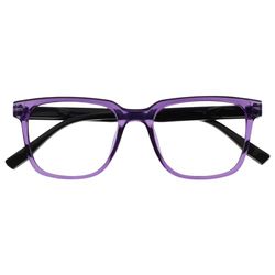 OPULIZE LEO Occhiali da lettura - Montatura rettangolare grande - Viola - Aste nere - Uomini Donne - Cerniere a molla - R55-5 - +2.50