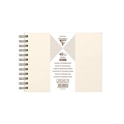 Clairefontaine - Ref 95435C - Kraft Landscape Album to Decorate (40 Sheets of Paper) - 21 x 16cm Sized, 200gsm Kraft Paper, Wirebound Spine - Iridescent Cream, Ivory