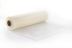 25 m sizo Flor® Original Chemin de Table pour décoration de Table Fibre Soie 30 cm/300 mm, Couleur : Blanc