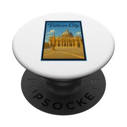 Ciudad del Vaticano Roma Italia Vintage Viaje Poster Art Graphic PopSockets PopGrip Adhesivo