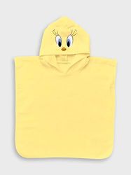 LOONEY TUNES - Poncho de Baño Piolín - Toalla de Rizo Suave 100% Algodón, Poncho 55 x 58 cm - Para Bebés y Niños Hasta 5 Años - Accesorio de Ducha Niña, Niño - Producto Oficial Warner Bros