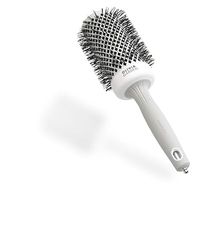 Olivia Garden Expert Blowout Shine – Bianco & Grigio - 55 - Spazzola rotonda in ceramica antistatica per piega brillante e senza crespo