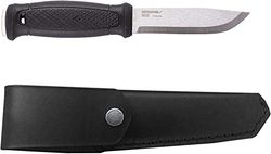 MORAKNIV Garberg Couteau Fixe Mixte Adulte, Manche Caoutchouc Noir