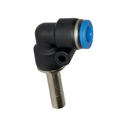 Raccord L 4 mm de diamètre - Pour tuyau extérieur de 4 mm de diamètre - Pression de travail max. 10 bar - Plastique/MS vern.