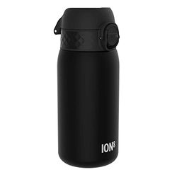 ION8 Vattenflaska För Barn, 350 ml/12 oz, Läcksäker, Lätt att Öppna, Säkert Lås, Diskmaskinssäker, BPA-fri, Bärhandtag, Enkel att Rengöra, Luktfri, Koldioxidneutral, BPA-fri, Svart