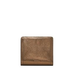 Fossil dam Bifold Logan liten metallicleder, SL10014711, Metallic, 10.2 cm L x 2.5 cm W x 8.9 cm H, Avslappnad