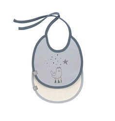 LÄSSIG Baby slabbetje kleine slabbetjes om te snoeren 2 stuks/Small Bib More Magic Seal, blauw