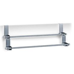 Zeller 13894 Toallero para Puerta, Acero Inoxidable, Gris, 57x12.5x18.5 cm