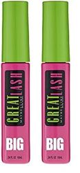 Maybelline Great Lash Big Mascara Blackest, Black, 10 ml, Pack Of 2