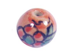 Keramische geglazuurde bol oranje diameter 12 mm. 50u.