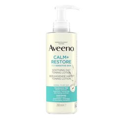Aveeno CALM + RESTORE Lozione tonificante per l'avena (200 ml), toner senza profumo e rinfrescante struccante per pelli sensibili con avena prebiotica e motherwort lenitiva