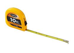 Keson PG10 Short Tape Measure with Lacquer Coated Steel Blade (Graduations: ft., in.), 1/4-Inch by 10-Foot
