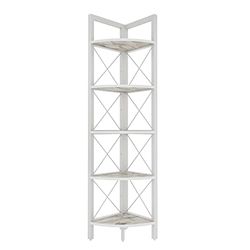 Remo Modern 160 cm hoekblok boekenplank boekenkast - decoratieve hoekrekken - kleuropties (wit marmereffect/wit)