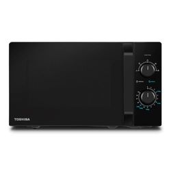 Toshiba MW2-MM20P(BK) - Microondas microondas, 20 l, 800 W, 5 niveles de potencia con práctica función de descongelación, iluminación LED interna/Negro