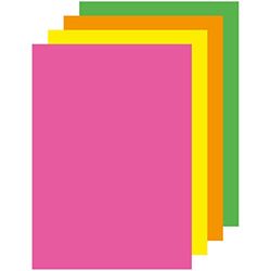 APLI 15280 Láminas de Papel de Colores Flúor, 80 g, pack de 100 hojas