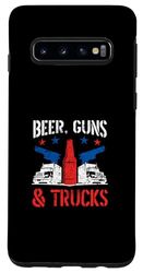 Custodia per Galaxy S10 Patriottico americano Birra Gun Lover Truck Driver 4 luglio