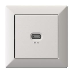 Estación de Carga USB empotrada, Cargador USB-C de 65 vatios, Blanco Mate