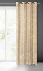 Eurofirany Cortina óptica de Lino con Ojales, 1 Pieza, ecológica, Bohemia, Natural, para Ventana, salón, Dormitorio, 140 x 250 cm, Color Beige