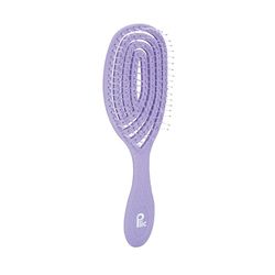 PLIC BEAUTY - Curved Detangling Brush - Beaded Nylon Bristles - Non-slip - Ergonomic Design - Suitable for Dry & Wet Hair - Stimulates Scalp - Lavender