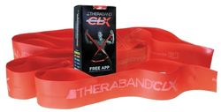 Thera-Band Non-Latex CLX Consecutive Resistance Band Loops, Individual 5 Foot Pre-Cut, 9 Loops, Red, Medium, Beginner Level 3