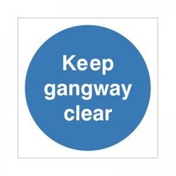 keep Gangway Clear Door Sign 100mm x 100mm - Self Adhesive