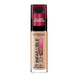 L' Oreal Infallible 24hr Freshwear fondotinta liquido, 125 Natural Rose, 30ml