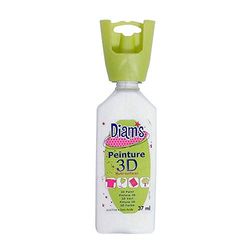 DIAM'S - Pintura 3D para todos los soportes, color blanco brillante, 37 ml
