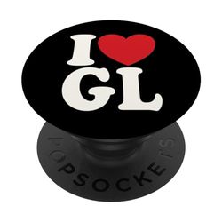 Amo GL I Corazón GL Iniciales Corazones Arte G.L PopSockets PopGrip Intercambiable