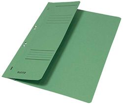 Esselte Leitz Hole Punched Folders 1/2 Front Cover-A4–Manila Cardboard-Green