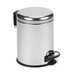 Tatay Poubelle Salle Bain avec Pédale 5L | Ouverture Hygiénique Sans Contact | Couvercle Silencieux | Seau Facile à Nettoyer | Design Fonctionnel – Métallisé