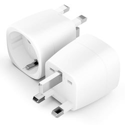 BHHB 2 stuks UK stekkeradapters, UK adapter van de Europese 2-pins naar Britse 3-pins, G-type reisadapter geschikt voor Groot-Brittannië, Singapore, Hongkong, Schotland, Maleisië enz