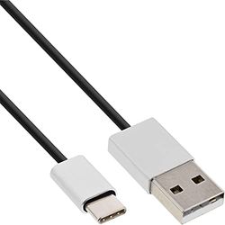 InLine 35834 câble USB 1,5 m USB C USB A Aluminium, Noir - Câbles USB (1,5 m, USB C, USB A, 2.0, Male connector / Male connector, Aluminium, Noir)