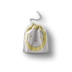 Bonamaison Impreso Algodón Bolsas con Cordón, Bolsa con Cordel para el Hogar y el Almacenamiento de Verduras, Bolso de Compras, Plegable, Ecologica, Reutilizables, Tamaño: 40x50 Cm