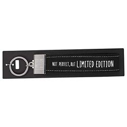 Depesche- Portachiavi con Passanti in Feltro, con Chiusura in Metallo inciso e Stampa iconica, Not Perfect, But Limited Edition, Nero, Circa 18,7 x 4,4 x 1 cm, Colore White, Normal, 004298-078