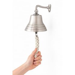Assorted Collections Bar Accessories for Home Pub Hand Bell – Wall Mounted Bar Bell Nautical Decorations – Unique Silver Bell with Crisp Loud Sounds Ideal for Christmas, Reception, Pubs 4 Inch