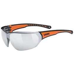 Uvex Sportstyle 204 - Lunettes de Sport pour Hommes et Femmes - Effet Miroir - Confort et Maintien Parfait Sans Points de Pression - Black Orange/Silver - One Size