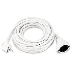 REV 0016100114 Verlängerung Rallonge avec fiche coudée 10 m, 3680 W, Blanc, 10m