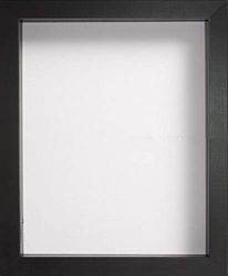 Radcliffe Black Wooden Deep 3D Box Frame 10x10 inch, White Backing Board * Choice of Sizes* Fitted with Real Glass