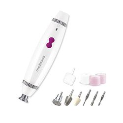 medisana MP 840 Set elettrico per manicure e pedicure, Lime per unghie, Fresatrice per unghie, Incluso 7 accessori, Per unghie, Cuticole e calli