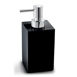 Gedy G-Bangkok Black, Dimensions and Weight: 17.2 x 7.3 x 8.4 cm & 0.55 kg, Capacity 250 ml, Resin and Sand Bathroom Soap Dispenser, R&S Design, 2 Year Warranty, Unica