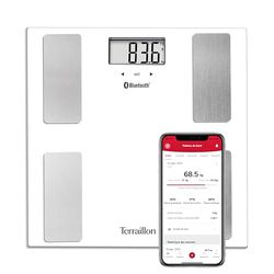 TERRAILLON Smart Connect Personenweegschaal – IMC – 8 gebruikers – Bluetooth Low Energy – capaciteit 160 kg – wit