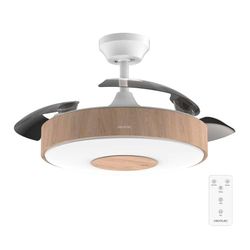 Cecotec Ventilator aan het Plafond met Verlichting en Uittrekbare Bladen EnergySilence Aero 4200 Invisible LightWood. 30W, DC-motor, Diameter 42", Timer, 6 Snelheden, Winter-Zomer Mode