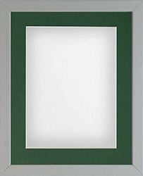Frame Company Radcliffe Grey 16x12 with White BB and Bottle Green Mount for 13x9