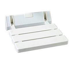 VeeBath 33041 Pro siedzisko prysznicowe pomoc do kąpieli ściana wisząca biała ciężka styl PVC składana, 3,5 cm x 32,9 cm x 32 cm