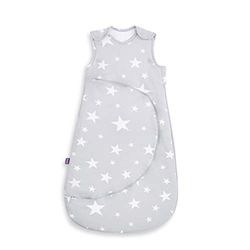 Snuz Babyslaapzak met luierritssluiting - voor eenvoudige luierwisselingen, superzachte katoenen slaapzakken drukknopen, voldoet aan de Britse veiligheidsnorm, witte ster, 1 TOG 0-6 m