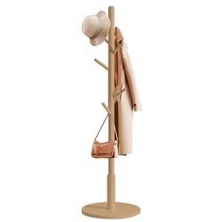 edihome, 3 Height Adjustable Wooden Coat Rack for Clothes, 8 Hooks, for Entrance, Hallway or Bedroom (Wood)